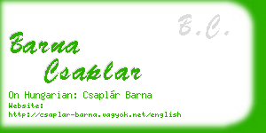 barna csaplar business card