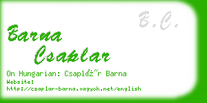 barna csaplar business card